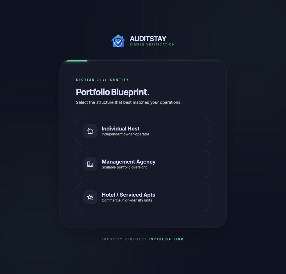 AuditStay registration form